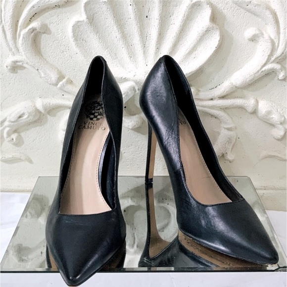 Vince Camuto Black Leather Pumps main image 13